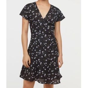 H&M floral wrap dress